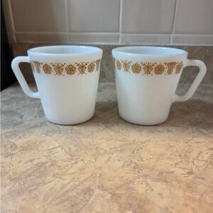 Vintage Pyrex butterfly gold pattern mug